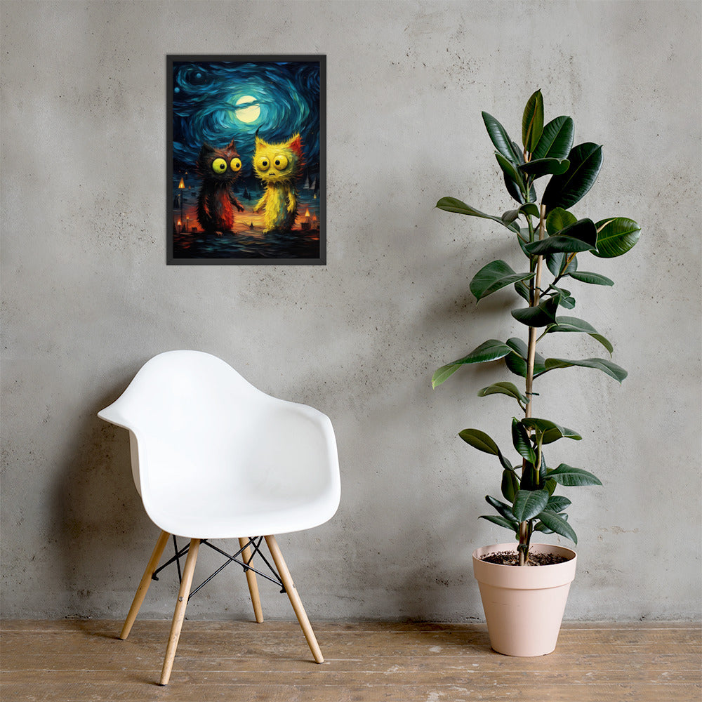 Premium Cute monsters Framed poster