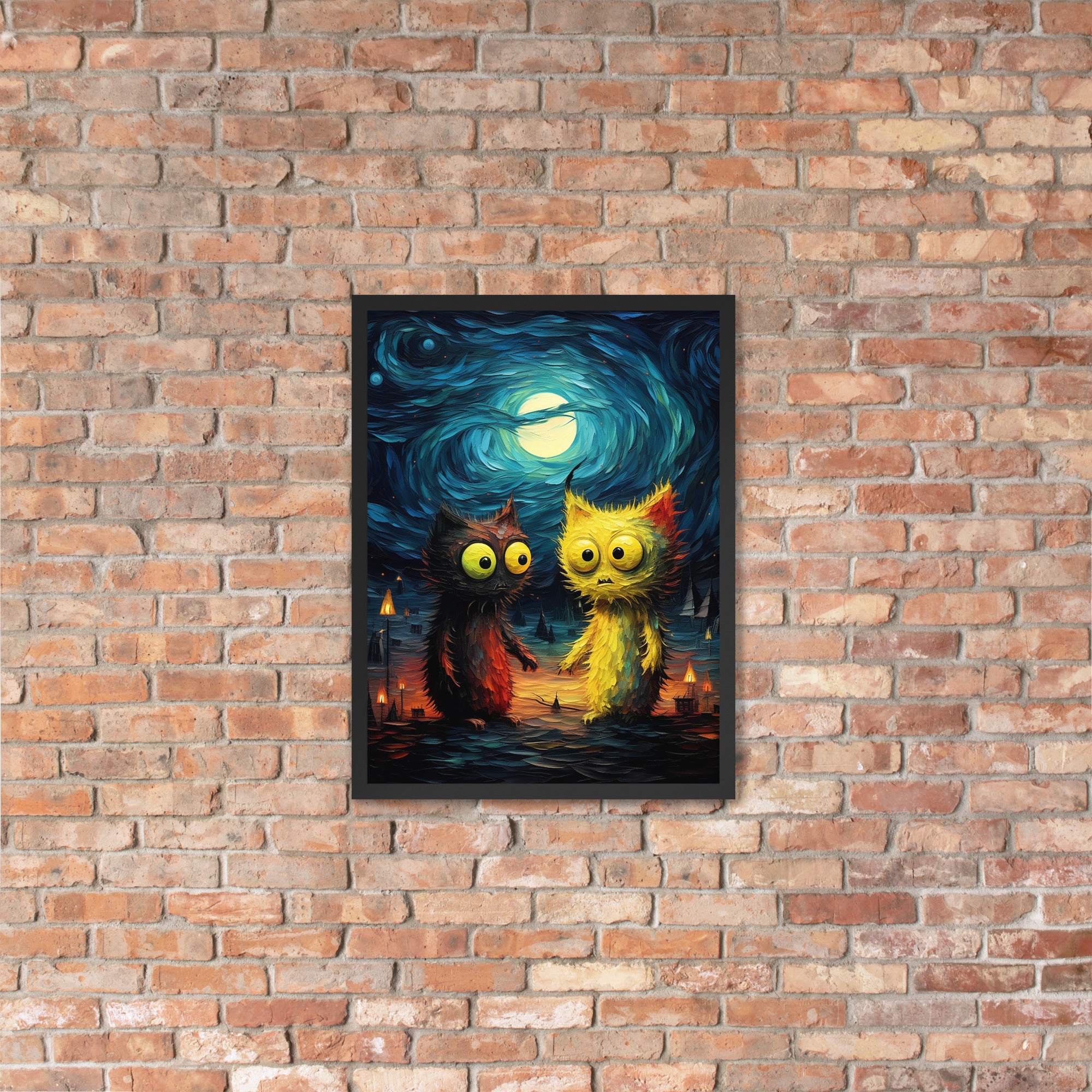 Premium Cute monsters Framed poster