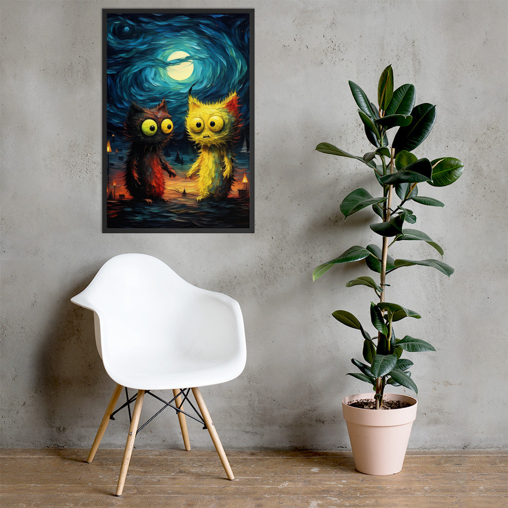 Premium Cute monsters Framed poster