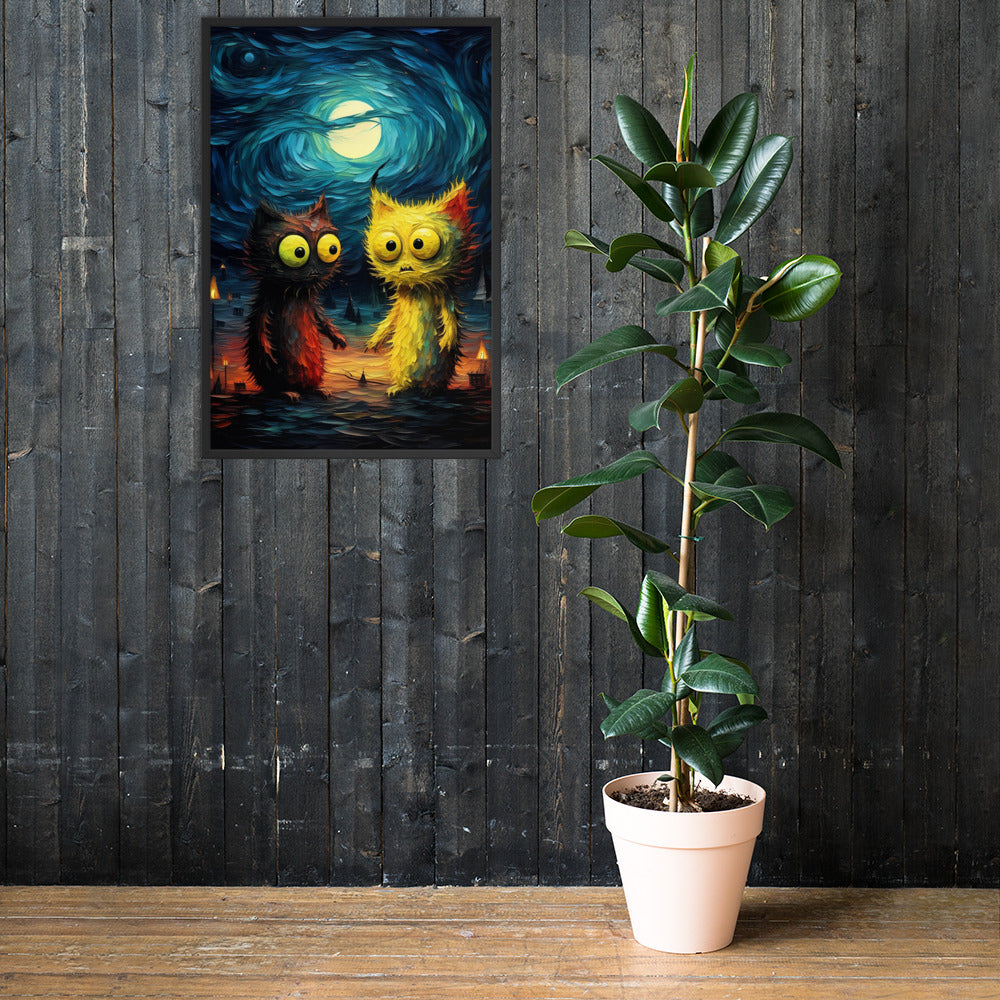 Premium Cute monsters Framed poster